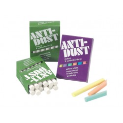 Krijt anti-dust assorti/set 4x12