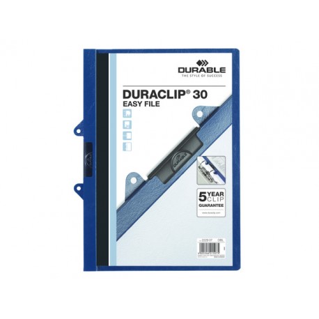 Klemmap Duraclip EasyFile A4 d.blauw/d25