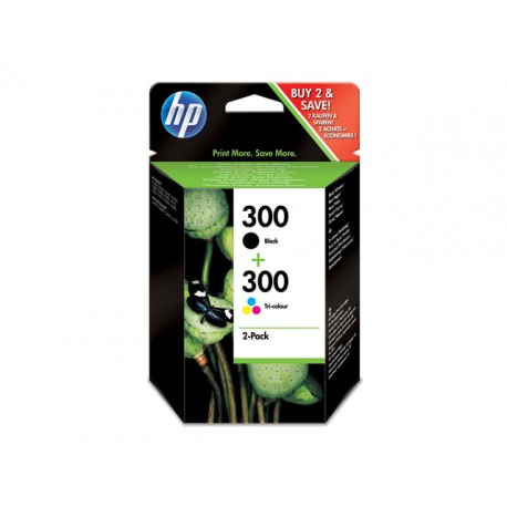 Inkjet HP CN637EE 300 zwart/kleur/pak 2