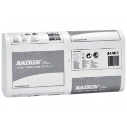 Handdoek Katrin 3-laags wit/ds 21x90v