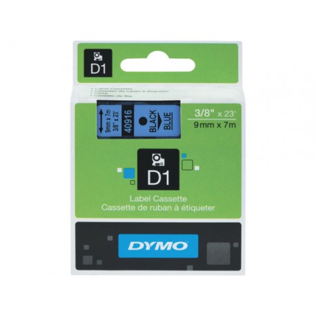 Tape Dymo 40916 9mm zwart/blauw