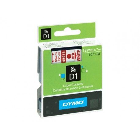 Tape Dymo 45015 12mm rood/wit