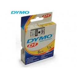 Tape Dymo 43613 6mm zwart/wit