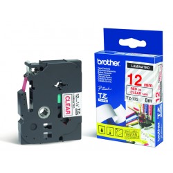 Tape P-Touch TZ-132 12mm rood op trans