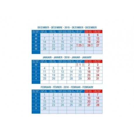 Driemaandskalender tafelmodel
