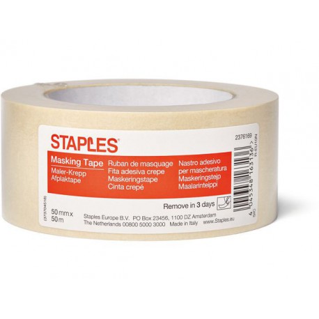 Afplaktape 50mmx50m rol crème