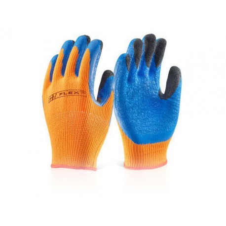 Handschoen latex thermo oranje 10/ds10